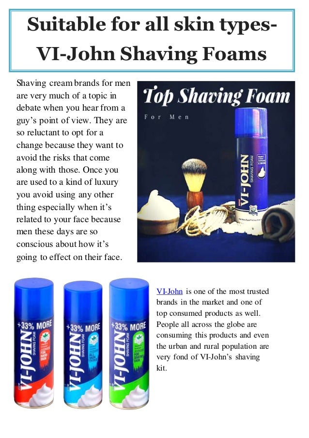 Suitable for all skin types vijohn shaving foams
