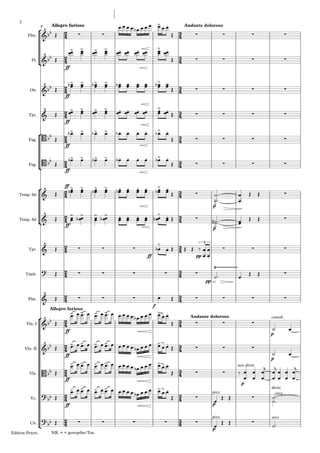 2
8

Fltn.

Fl.

¢&

œ .
œ œ œ œbœ œ œ œ > œ œ

Allegro furioso

° bb Œ
&
bb Œ

2
4
2
4

∑

∑
>
œ
œ

œ
œ>

>
œ
œ

œ
œ>

> .
.
œ œœ
œ

. . . .
œœ œœ œœ œœ

Andante doloroso

3
Œ 4

∑

∑

∑

∑

3
Œ 4

∑

∑

∑

∑

ff

b
&b Œ

Ob.

>
œ
2 bœ
4

>
œ
œ

b>
œ
œ

>
œ
œ

. .
bœ œ
œ œ

. .
œ œ
œ œ

. .
b> œ 3
œ œ
œ
Œ 4

∑

∑

∑

∑

Œ

œ
2 œ>
4

>
œ
œ

œ
œ>

>
œ
œ

. . . .
œœ œœ œœ œœ

> .
.
œ œœ Œ 3
œ
4

∑

∑

∑

∑

>
œ

b>
œ

>
œ

. .
bœ œ

. .
œ œ

.
b> œ
œ .

3
Œ 4

∑

∑

∑

∑

>
2 bœ
4

>
œ

b>
œ

>
œ

. .
bœ œ

. .
œ œ

.
b> œ
œ .

3
Œ 4

∑

∑

∑

∑

>
œ
œ

œ
b>
œ

>
œ
œ

. .
bœ œ
œ œ

. .
œ œ
œ œ

> .
.
bœ œ Œ 3
œ œ
4

∑

˙™
˙™
>
p

œ
œ

Œ

Œ

∑

> >
œ b œœ
œ

. .
œ œ
œ œ

. .
. .
œ œ b œ> œ Œ 4
œ œ œ œ 3

∑

#˙ ™™
˙
>
p

œ
œ

Œ

Œ

∑

&

Tpt.

ff

ff

Fag.

°B bb Œ

2
4

b>
œ

ff

Fag.

¢

B bb Œ

ff

°
Trmp. Sib &

Œ

ff >
œ
2 bœ
4

¢&

Œ

2 > >
œ
4 œ b œœ

&

Œ

Trmp. Sib

Tpt.

ff

2
4

∑

∑

3
>
. .
3
bœ œ Œ 4 Œ Œ ‰ œ œ
pp œ œ
. .

∑
ff

Timb.

?

Œ

2
4

∑

∑

∑

∑

3
4

∑
pp

Plat.

&

Œ

2
4

∑

∑

Vln. I

2
4

∑

Ÿ~~~~~~~~~~~~~~~~
˙™
œ

∑

Œ

∑

∑

Œ

∑

> œ >™ œ > œ >™ œ œ œ œ œ œ œ œ > œ œ
œ .
œ™ œ
œ™ œ
bœ

3
Œ 4

Andante doloroso

∑

b
&b Œ

∑

œ .
2 > ™ œ > œ > ™ œ > œ œ œ œ œ bœ œ œ œ > œ œ Œ 3
œ œ™ œ œ™
4
4

Vla.

2
4

>™ œ > œ >™ œ > œ œ œ œ œ œ œ œ > œ œ
œ .
œ œ™ œ œ™
bœ

ff

Vc.

? bb Œ

∑

Edition Peters.

?b
¢ b Œ

3
Œ 4

> œ >™ œ > œ >™ œ œ œ œ œ œ œ œ > œ œ
œ .
œ™ œ
œ™ œ
bœ
2
3
Œ 4
4

2
4

œ

∑

∑

˙

œ

p
non divisi

∑

∑

NR. + = gestopfter Ton.

∑

∑

∑

3
4

∑

j
‰ œ œ œ
œ œ œ

j
j
œœ œ œ
œœ œ œ

p

∑

ff

Cb.

˙

p

ff

B bb Œ

∑
cantab.

∑

ff

Vln. II

∑

f

Allegro furioso

° b
&b Œ

3
Œ 4

œ

∑

∑

∑

pizz.

œ Œ Œ
p

pizz.

œ Œ Œ
p

∑

∑

divisi
arco

˙™
˙™

arco

˙™

 