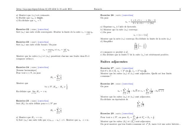 exercices suites numériques mpsi