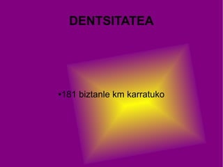 DENTSITATEA




181 biztanle km karratuko
●
 
