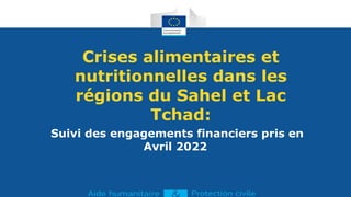 Crises alimentaires et
nutritionnelles dans les
régions du Sahel et Lac
Tchad:
Suivi des engagements financiers pris en
Avril 2022
 