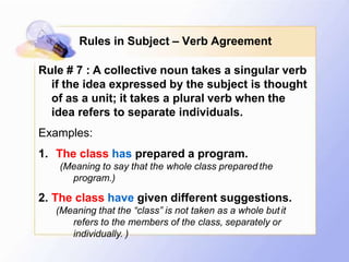 Subject-verb agreement | PPTX