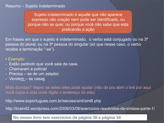 Sujeito Indeterminado | PPTX