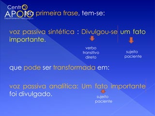Na primeira frase, tem-se:

voz passiva sintética : Divulgou-se um fato
importante.
                         verbo
                       transitivo         sujeito
                         direto          paciente


que pode ser transformada em:

voz passiva analítica: Um fato importante
foi divulgado.             sujeito
                              paciente
 