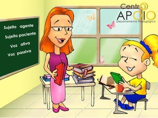 nte
Sujeito age
               nte
 Suje ito pacie

       ativa
   Voz
             a
  Voz passiv
 