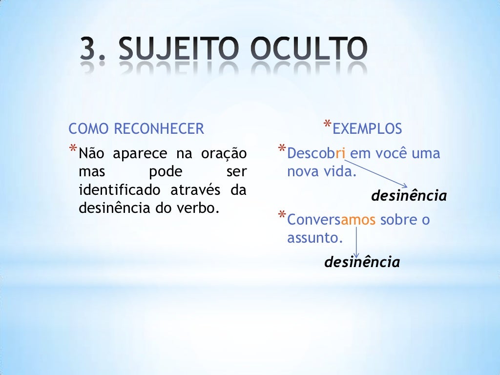 Emm A Unica Oracao Com Sujeito Simples E