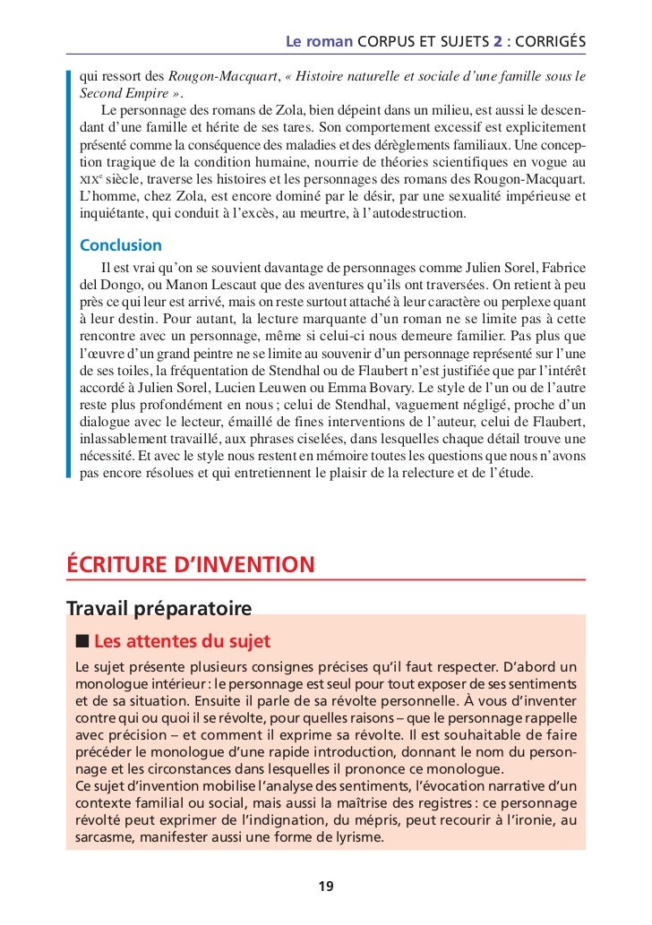 Dissertation le roman et ses personnages