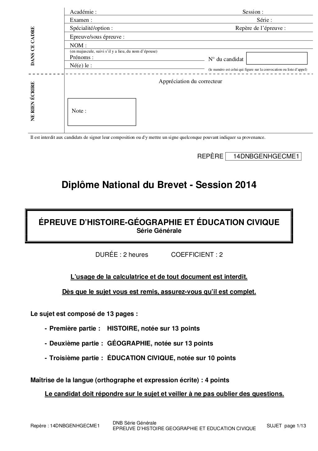 Sujet Brevet Inconnu à Cette Adresse