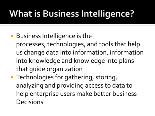Business Intelligence Ppt