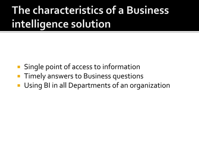 Business Intelligence Ppt