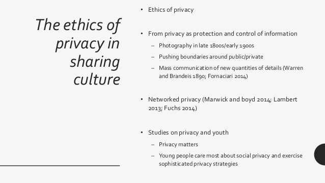 The Ethics Of Privacy