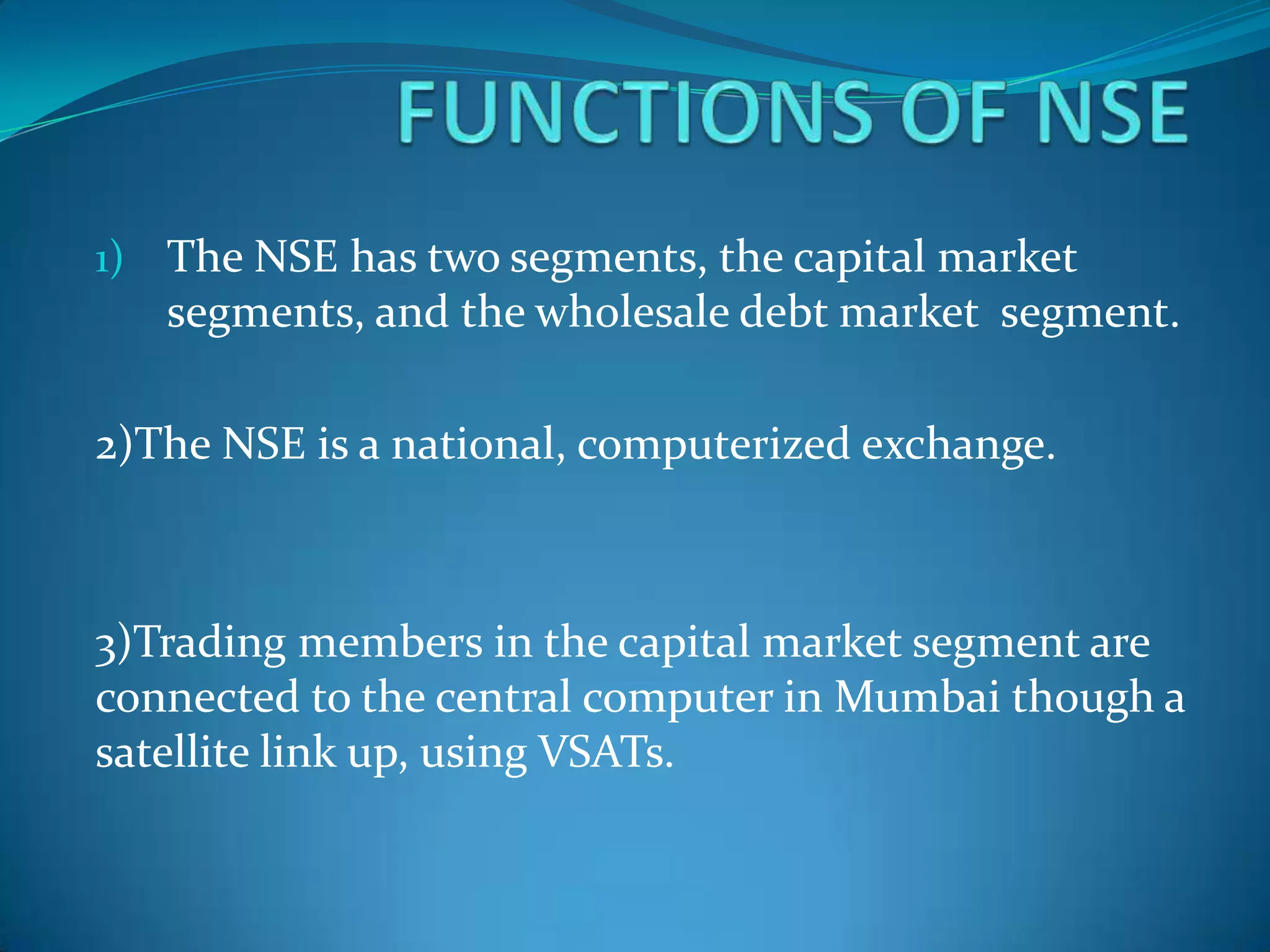 WHEN DID NATIONAL STOCK EXCHANGE START visual data 8