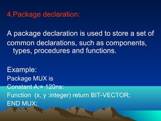 5.Package body:
A package body is used to store the definitions of
functions and procedures that were declared in the
 cor...