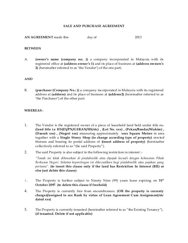 sample subsale agreement company company
