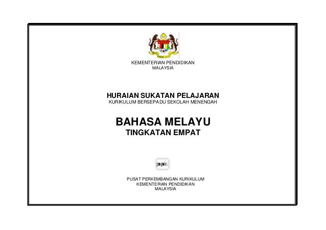 Sukatan Pelajaran Bahasa Melayu Tingkatan 4