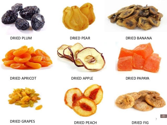 Drying and dehydration of fruit crops