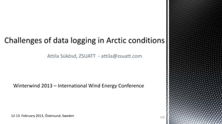 Attila Sükösd, ZSUATT - attila@zsuatt.com




 Winterwind 2013 – International Wind Energy Conference




12-13. February 2013, Östersund, Sweden                           1/6
 