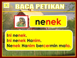 nenek
Ini nenek.
Ini nenek Hanim.
Nenek Hanim bercermin mata.
 