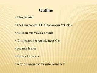 Data Privacy and Security in Autonomous Vehicles | PPTX