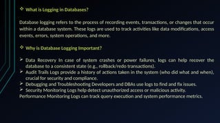 Logging In Database For Concurrency control .pptx