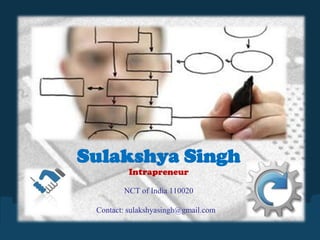Sulakshya SinghIntrapreneurNCT of India 110020Contact: sulakshyasingh@gmail.com  