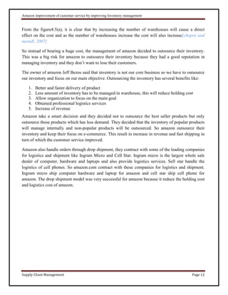 Case study: Amazon improvement of customer service | DOCX