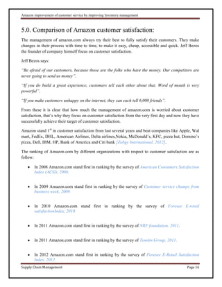 Case study: Amazon improvement of customer service | DOCX