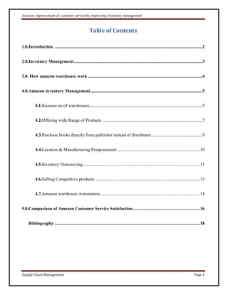 Case study: Amazon improvement of customer service | DOCX