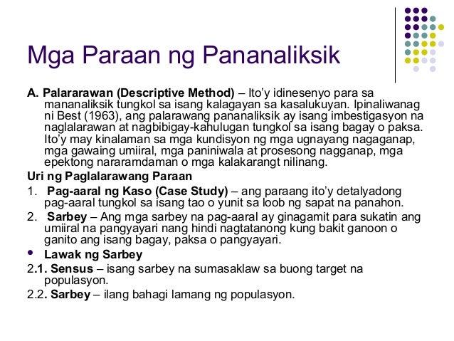 Halimbawa Ng Imrad Na Pananaliksik - Halimbawa ng thesis sa filipino