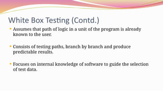 white box and black box testing in software engineering | PPT