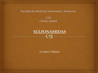 SULFONAMIDAS
Cynthia Villalon
 