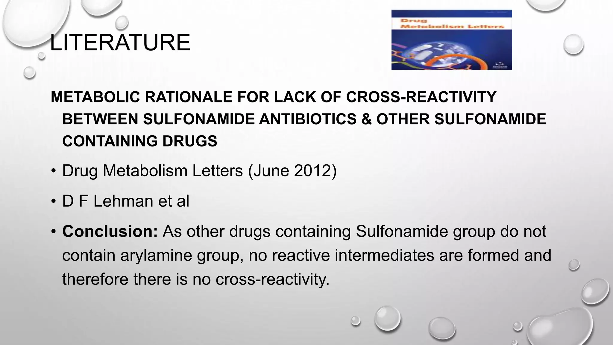 Sulfonylureas & Sulfa allergy | PPTX