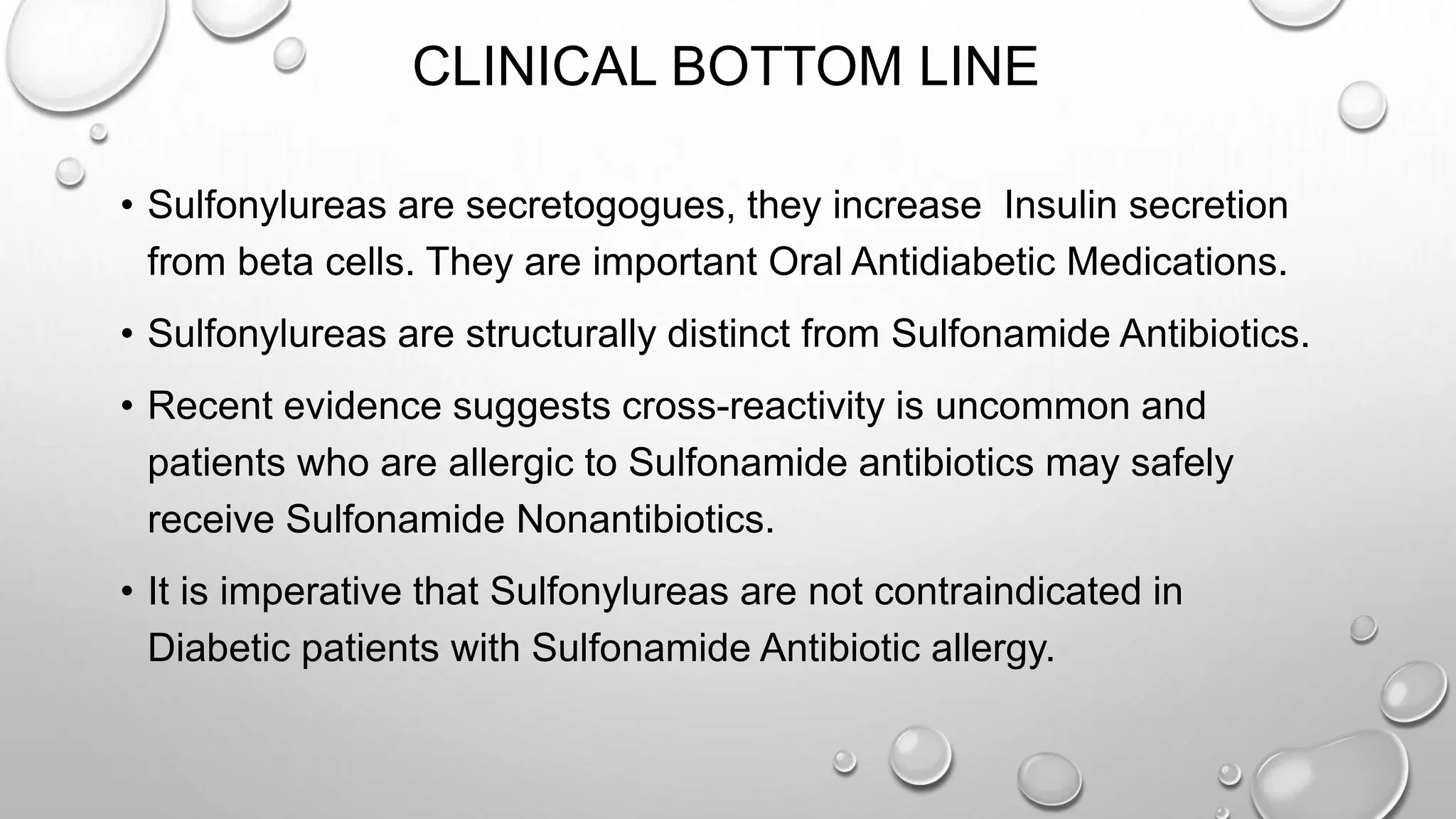 Sulfonylureas & Sulfa allergy | PPTX