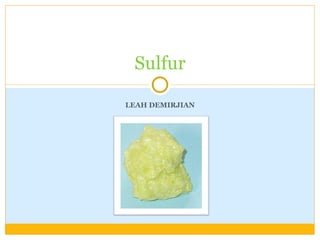 LEAH DEMIRJIAN Sulfur 