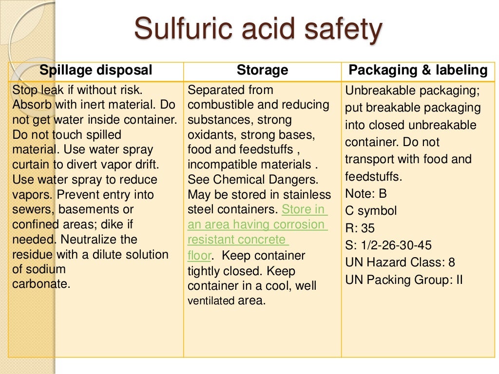 Sulfuric acid safety