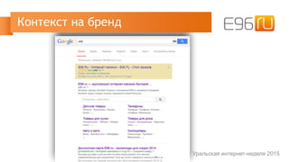 Контекст на бренд
Уральская интернет-неделя 2015
 
