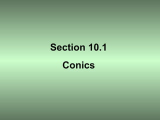 Section 10.1 Conics 