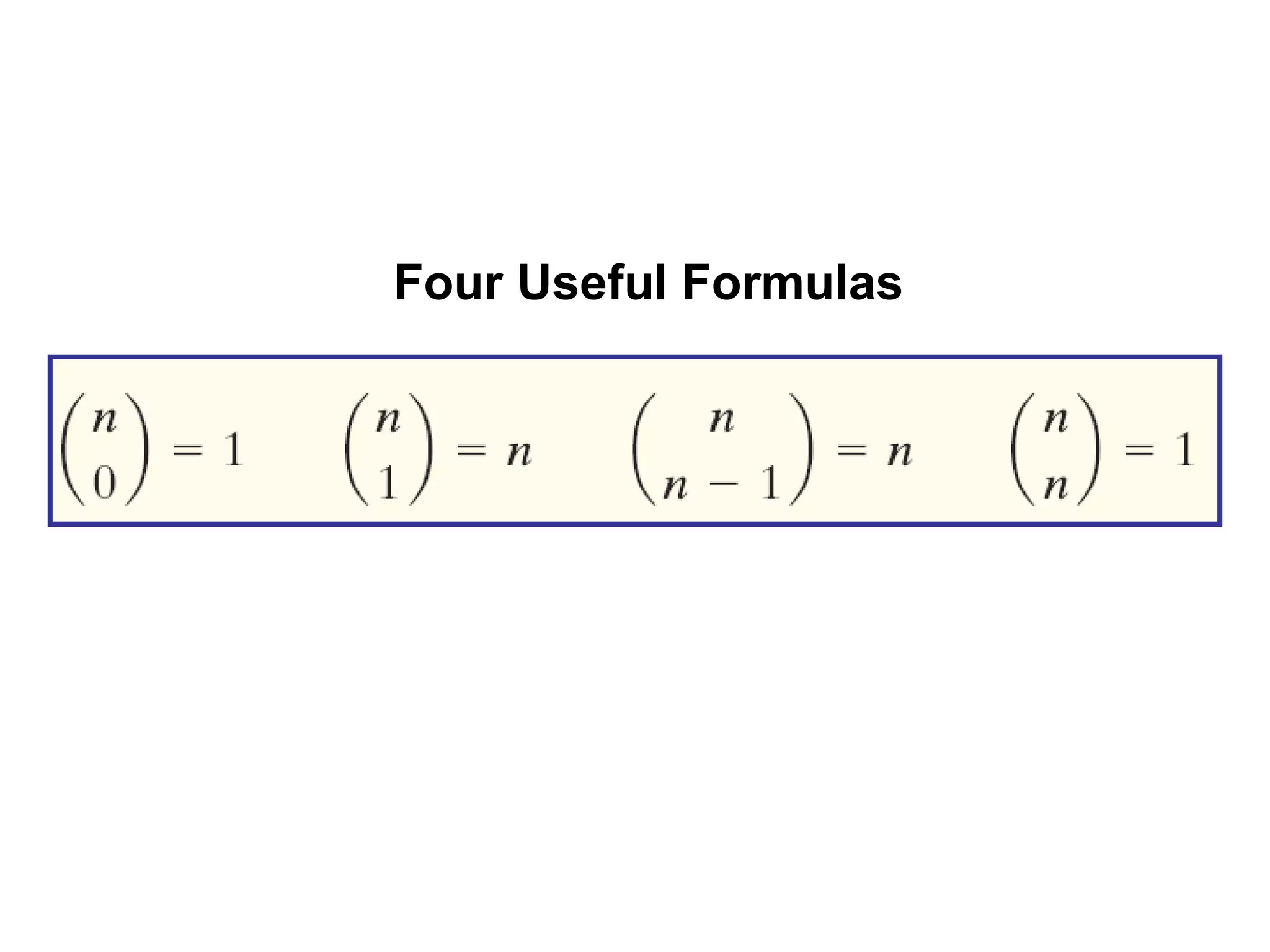 Four Useful Formulas
