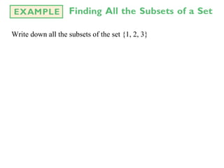 Write down all the subsets of the set {1, 2, 3}