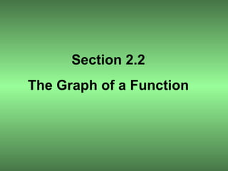 Section 2.2 The Graph of a Function 