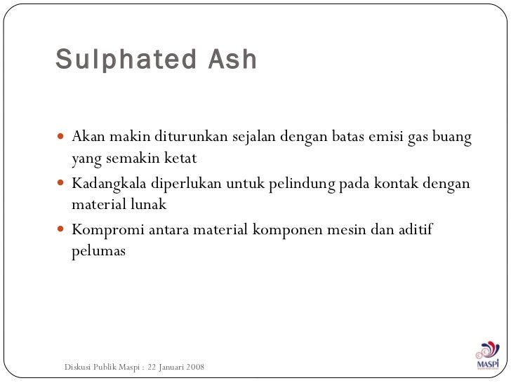 Sulphated ash itb