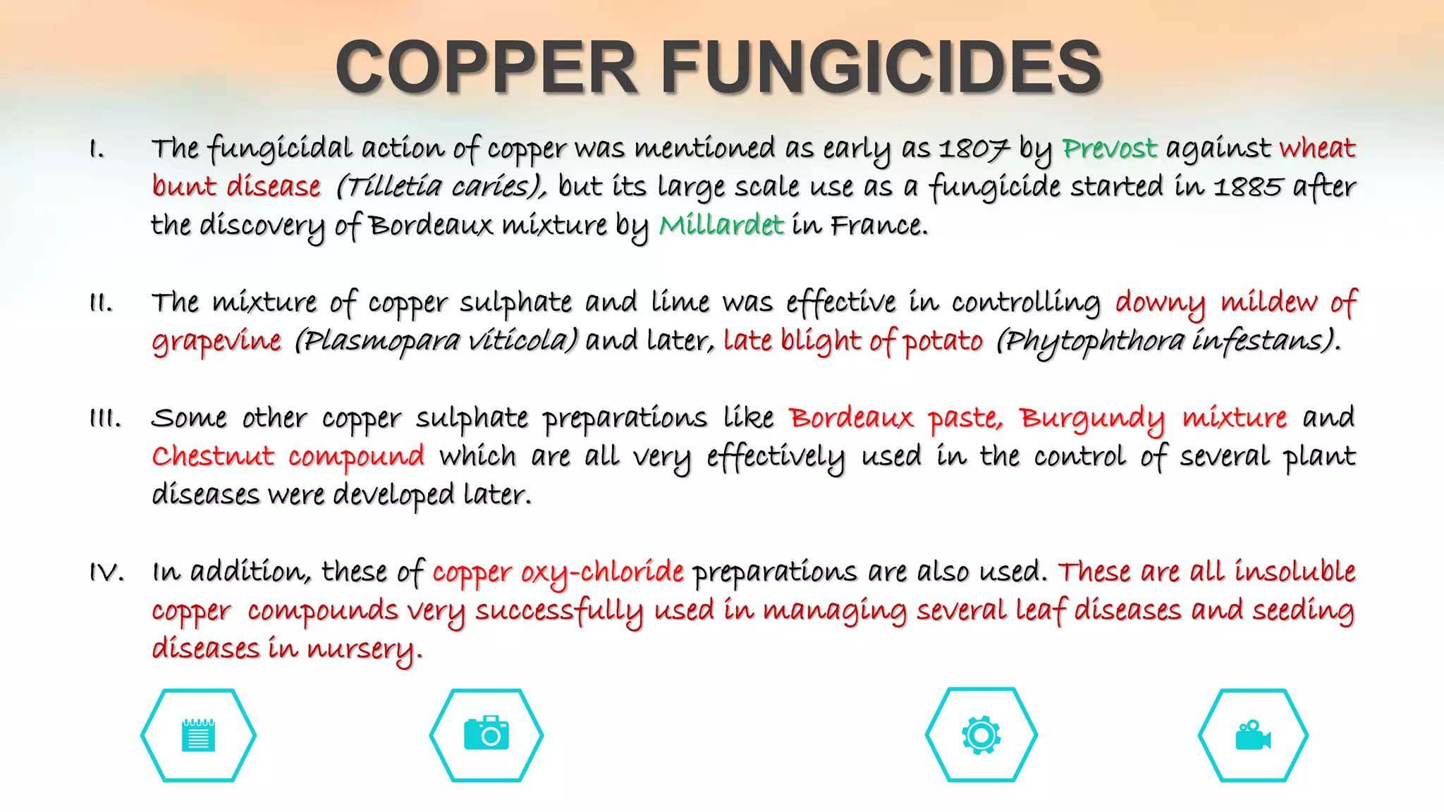 Sulphur and copper fungicides PPT
