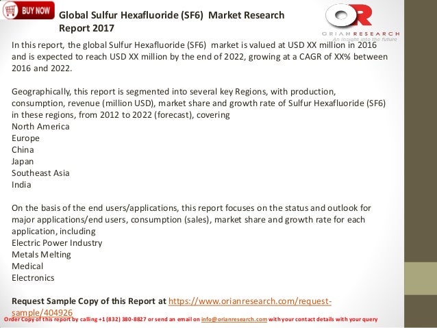 Sulphur hexafluoride global market size