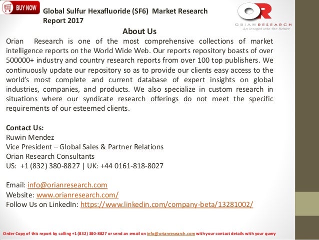 Sulphur hexafluoride global market size
