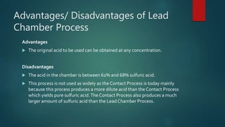 Chamber Process Sulphuric Acid plant presentation which help to learn something new | PPTX