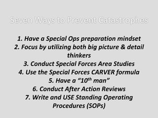 Are you interested in a presentation about various
catastrophes and how the cascade events could have been
prevented?
Even...