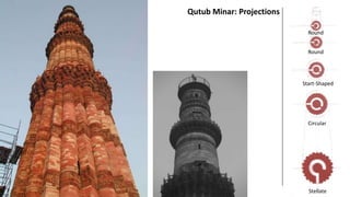 Qutub Minar: Projections
Round
Round

Start-Shaped

Circular

Stellate

 