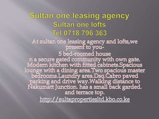Sultan one leasing agency