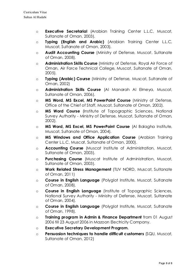 Sultan Said Nasser Al Hadabi Cv Sultan Said Nasser Al Hadabi Cv