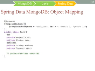 19
MongoDB   Java   Spring Data
 